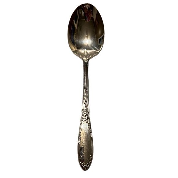 Vintage 1934 Chateau Heirloom Plate Silver Plated Sugar Spoon Flatware Jelly Jam - Picture 1 of 5